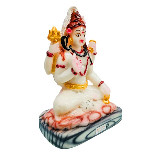 MAYAPURI_Solid_PVC_Lord_Shiva_Shiv_Ji_Statue_-_Mahadev_Maheshwar_Murti_for_Home_Decor/Office,(7_Inches_Height,_White)
