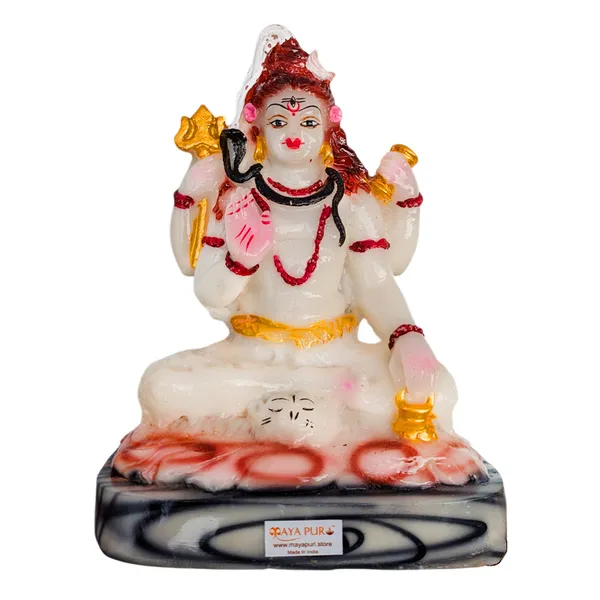 MAYAPURI_Solid_PVC_Lord_Shiva_Shiv_Ji_Statue_-_Mahadev_Maheshwar_Murti_for_Home_Decor/Office,(7_Inches_Height,_White)
