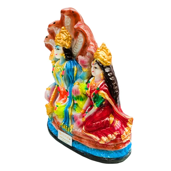MAYAPURI_Solid_PVC_Lord_Vishnu_and_Lakshmi_Mata_Idol_Statue,_Laxmi_Narayan_Murti_for_Pooja_Home_Temple,_Office_Entrance_Decor_(Height_:_5.5_Inches)