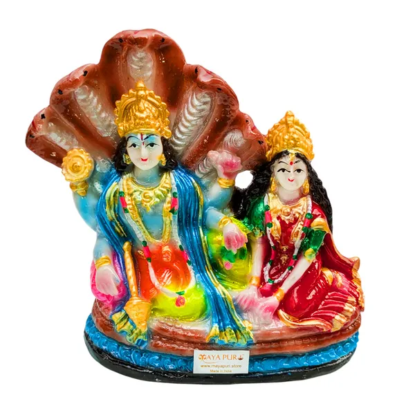 MAYAPURI_Solid_PVC_Lord_Vishnu_and_Lakshmi_Mata_Idol_Statue,_Laxmi_Narayan_Murti_for_Pooja_Home_Temple,_Office_Entrance_Decor_(Height_:_5.5_Inches)