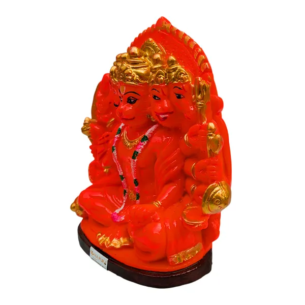 MAYAPURI_Solid_PVC_Panchmukhi_(Five_Faced)_Hanuman_Ji_Sankat_Mochan_Bajrangbali_Idol_Statue,_Murti_for_Pooja_Home_Temple,_Office_Entrance_Decor_(5.5_Inches,_Orange)