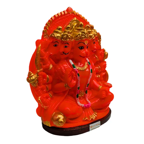 MAYAPURI_Solid_PVC_Panchmukhi_(Five_Faced)_Hanuman_Ji_Sankat_Mochan_Bajrangbali_Idol_Statue,_Murti_for_Pooja_Home_Temple,_Office_Entrance_Decor_(5.5_Inches,_Orange)