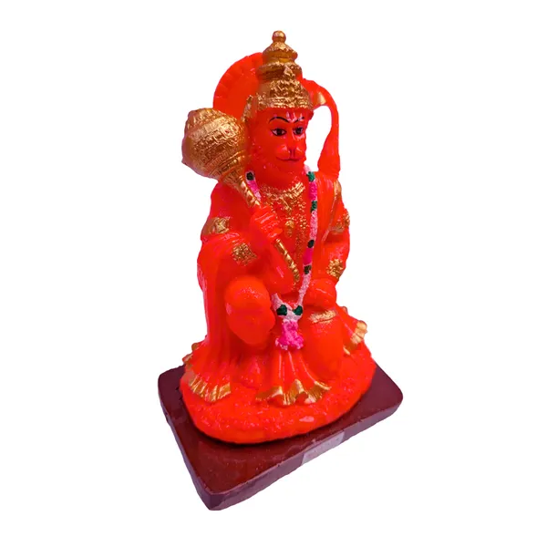 MAYAPURI_Solid_PVC_Pawan_Putra_Hanuman_Ji_Statue_-_Bajrangbali_Murti_for_Home_Decor/Office,_(6_Inches_Height,_Orange)