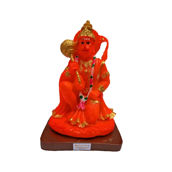 MAYAPURI_Solid_PVC_Pawan_Putra_Hanuman_Ji_Statue_-_Bajrangbali_Murti_for_Home_Decor/Office,_(6_Inches_Height,_Orange)
