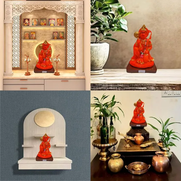 MAYAPURI_Solid_PVC_Pawan_Putra_Hanuman_Ji_Statue_-_Bajrangbali_Murti_for_Home_Decor/Office,_(6_Inches_Height,_Orange)