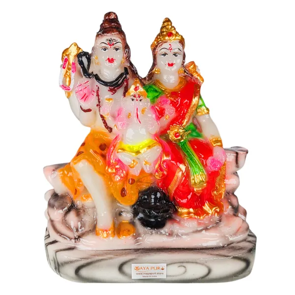 MAYAPURI_Solid_PVC_Shiva_Parvati_Murti,_Shiv_Parivar_Bholenath_Shankar_Maa_Parvati_Ganesh_Family_Idol_Statue_for_Pooja_or_Decor_(Height_:_6_Inches)