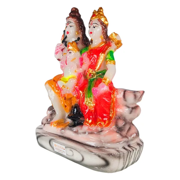 MAYAPURI_Solid_PVC_Shiva_Parvati_Murti,_Shiv_Parivar_Bholenath_Shankar_Maa_Parvati_Ganesh_Family_Idol_Statue_for_Pooja_or_Decor_(Height_:_6_Inches)
