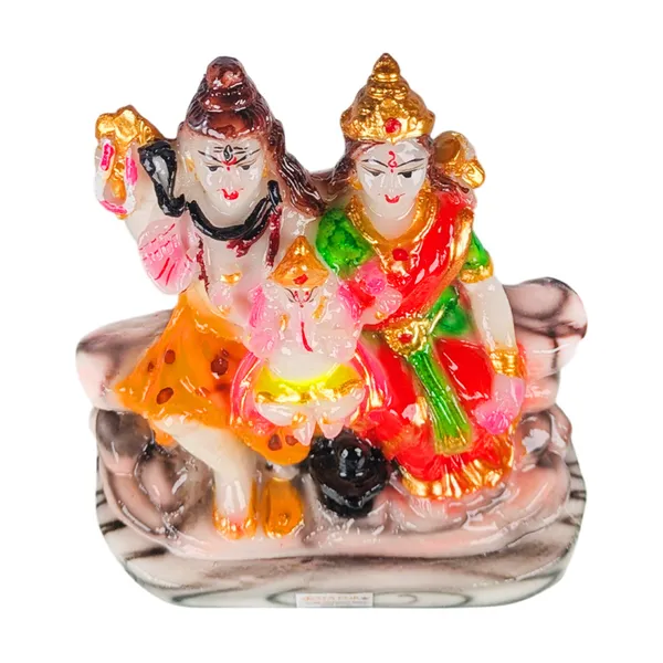 MAYAPURI_Solid_PVC_Shiva_Parvati_Murti,_Shiv_Parivar_Bholenath_Shankar_Maa_Parvati_Ganesh_Family_Idol_Statue_for_Pooja_or_Decor_(Height_:_6_Inches)