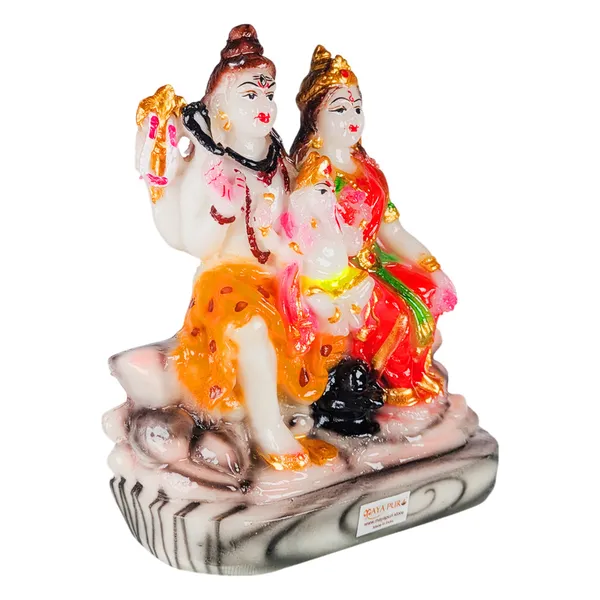 MAYAPURI_Solid_PVC_Shiva_Parvati_Murti,_Shiv_Parivar_Bholenath_Shankar_Maa_Parvati_Ganesh_Family_Idol_Statue_for_Pooja_or_Decor_(Height_:_6_Inches)