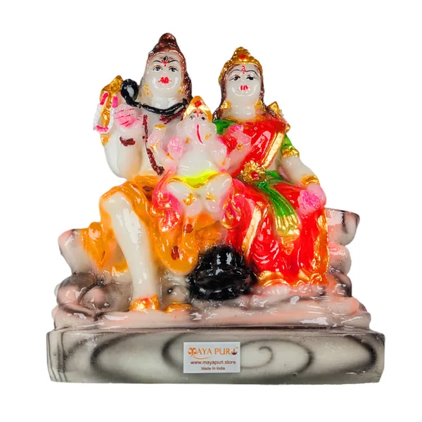 MAYAPURI_Solid_PVC_Shiva_Parvati_Murti,_Shiv_Parivar_Bholenath_Shankar_Maa_Parvati_Ganesh_Family_Idol_Statue_for_Pooja_or_Decor_(Height_:_6_Inches)
