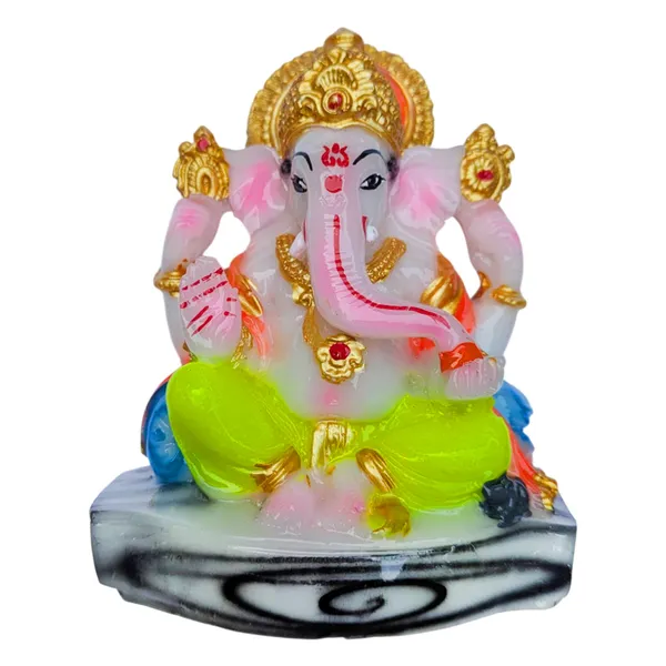 MAYAPURI_Stone_Dust_Ganesh_Ji_Statue_-_Marble_Dust_Ganapati_Bappa_Murti_for_Pooja_Home_Temple_Decor/Office,_(Height_4.3_Inches)