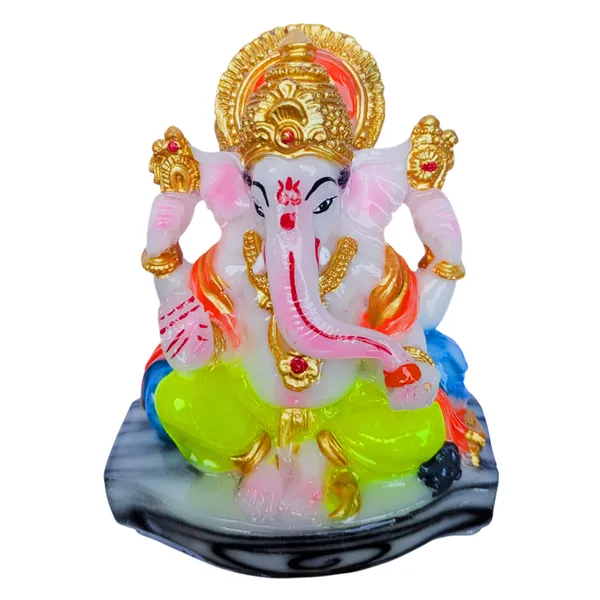 MAYAPURI_Stone_Dust_Ganesh_Ji_Statue_-_Marble_Dust_Ganapati_Bappa_Murti_for_Pooja_Home_Temple_Decor/Office,_(Height_4.3_Inches)