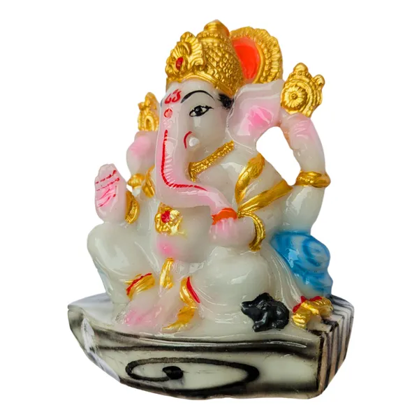 MAYAPURI_Stone_Dust_Ganesh_Ji_Statue_-_Marble_Dust_Ganapati_Bappa_Murti_for_Pooja_Home_Temple_Decor/Office,_(Height_4.3_Inches)