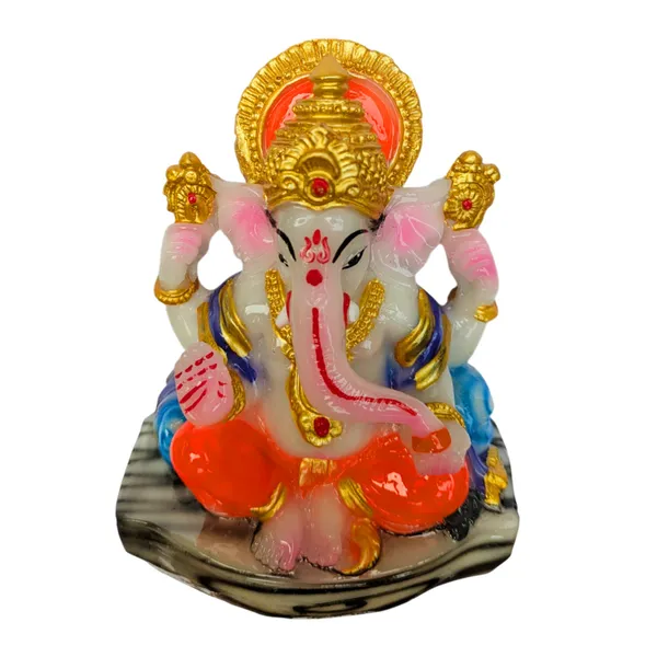 MAYAPURI_Stone_Dust_Ganesh_Ji_Statue_-_Marble_Dust_Ganapati_Bappa_Murti_for_Pooja_Home_Temple_Decor/Office,_(Height_4.3_Inches)