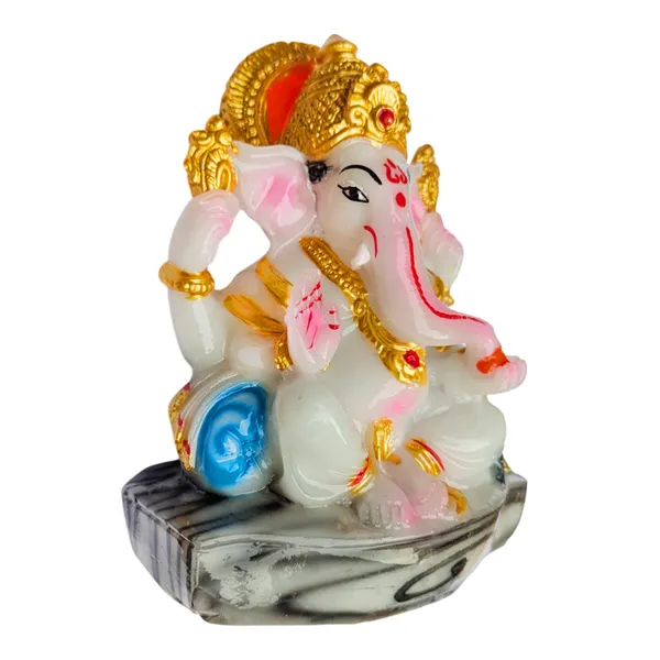 MAYAPURI_Stone_Dust_Ganesh_Ji_Statue_-_Marble_Dust_Ganapati_Bappa_Murti_for_Pooja_Home_Temple_Decor/Office,_(Height_4.3_Inches)