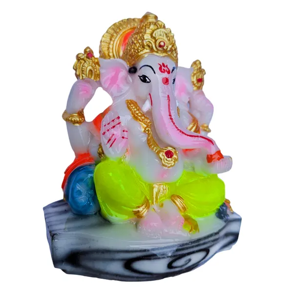 MAYAPURI_Stone_Dust_Ganesh_Ji_Statue_-_Marble_Dust_Ganapati_Bappa_Murti_for_Pooja_Home_Temple_Decor/Office,_(Height_4.3_Inches)