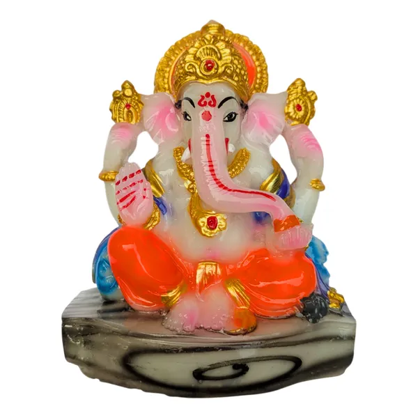 MAYAPURI_Stone_Dust_Ganesh_Ji_Statue_-_Marble_Dust_Ganapati_Bappa_Murti_for_Pooja_Home_Temple_Decor/Office,_(Height_4.3_Inches)
