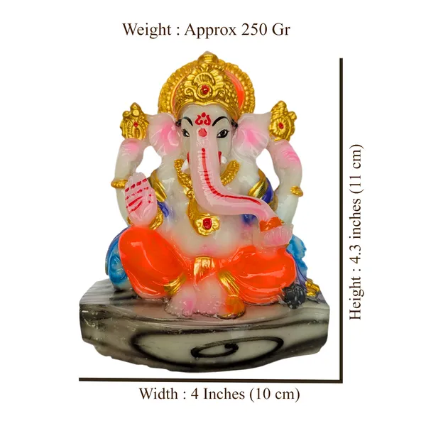 MAYAPURI_Stone_Dust_Ganesh_Ji_Statue_-_Marble_Dust_Ganapati_Bappa_Murti_for_Pooja_Home_Temple_Decor/Office,_(Height_4.3_Inches)
