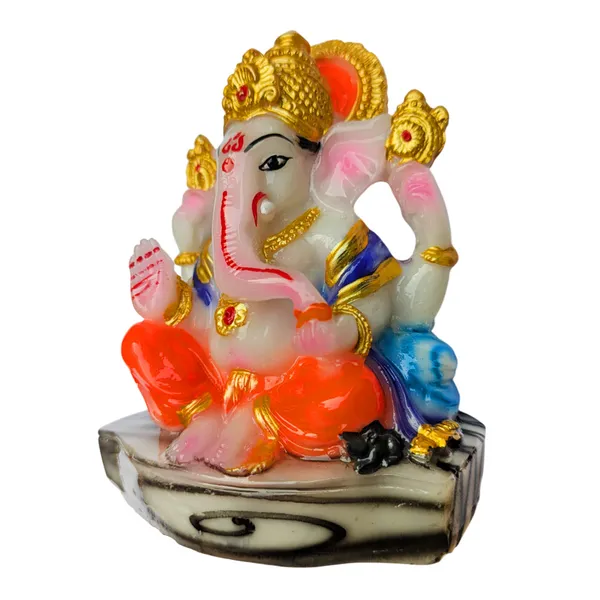 MAYAPURI_Stone_Dust_Ganesh_Ji_Statue_-_Marble_Dust_Ganapati_Bappa_Murti_for_Pooja_Home_Temple_Decor/Office,_(Height_4.3_Inches)