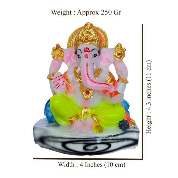MAYAPURI_Stone_Dust_Ganesh_Ji_Statue_-_Marble_Dust_Ganapati_Bappa_Murti_for_Pooja_Home_Temple_Decor/Office,_(Height_4.3_Inches)