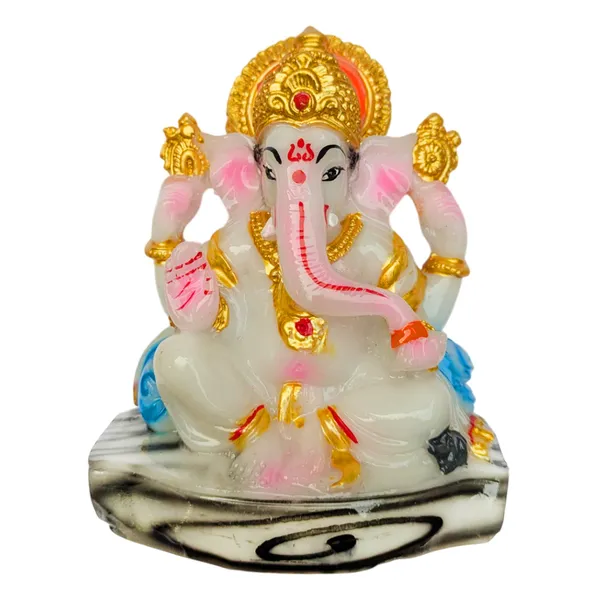 MAYAPURI_Stone_Dust_Ganesh_Ji_Statue_-_Marble_Dust_Ganapati_Bappa_Murti_for_Pooja_Home_Temple_Decor/Office,_(Height_4.3_Inches)