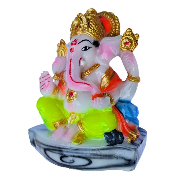 MAYAPURI_Stone_Dust_Ganesh_Ji_Statue_-_Marble_Dust_Ganapati_Bappa_Murti_for_Pooja_Home_Temple_Decor/Office,_(Height_4.3_Inches)