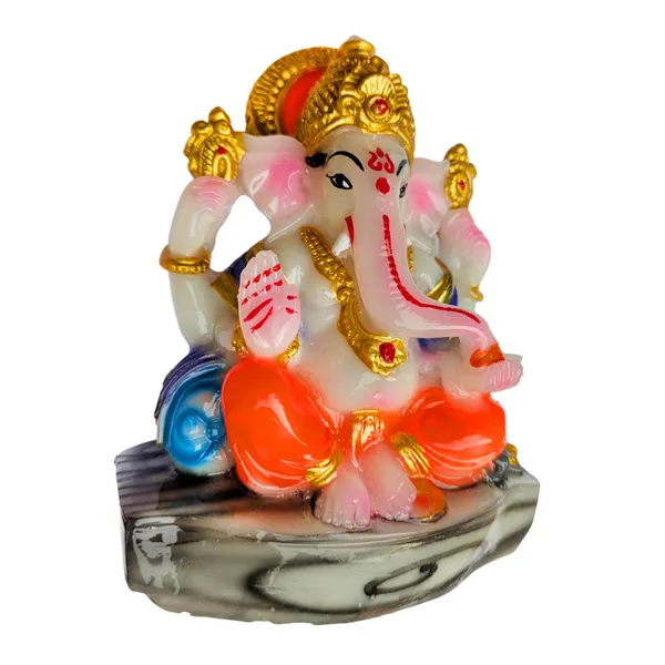 MAYAPURI_Stone_Dust_Ganesh_Ji_Statue_-_Marble_Dust_Ganapati_Bappa_Murti_for_Pooja_Home_Temple_Decor/Office,_(Height_4.3_Inches)