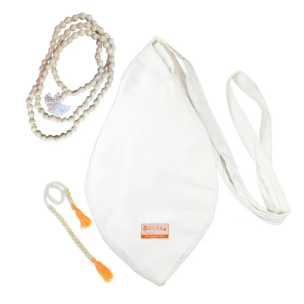 MAYAPURI_Pure_White_Japa_Bag_with_108_Beads_Jaap_Mala_and_Sakshi_Mala_Counter_/Beed_Bag_|_White_Gomukhi_Bag_/_Japa_Mala_Bag_(Pack_Of_2)