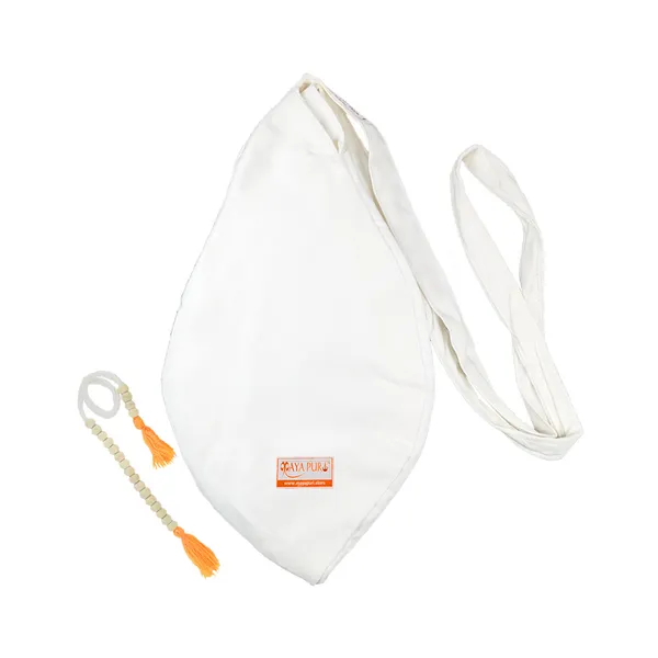 MAYAPURI_Pure_White_Japa_Bag_with_108_Beads_Jaap_Mala_and_Sakshi_Mala_Counter_/Beed_Bag_|_White_Gomukhi_Bag_/_Japa_Mala_Bag_(Pack_Of_2)