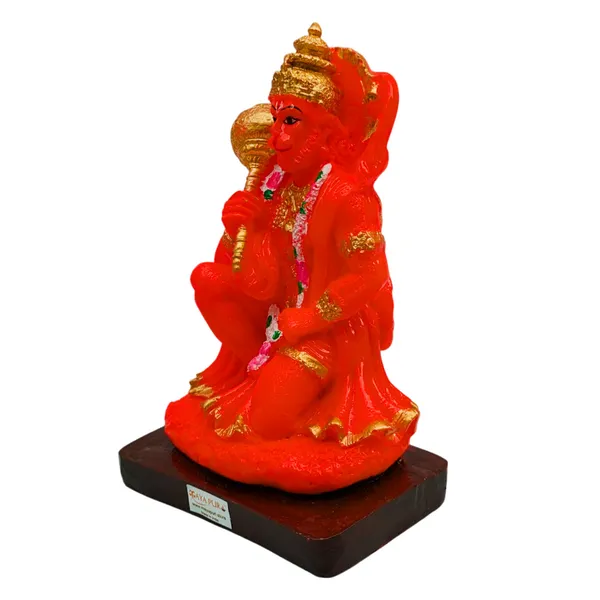 MAYAPURI_Solid_PVC_Pawan_Putra_Hanuman_Ji_Statue_-_Bajrangbali_Murti_for_Home_Decor/Office,_(6_Inches_Height,_Orange)
