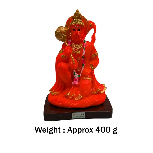 MAYAPURI_Solid_PVC_Pawan_Putra_Hanuman_Ji_Statue_-_Bajrangbali_Murti_for_Home_Decor/Office,_(6_Inches_Height,_Orange)