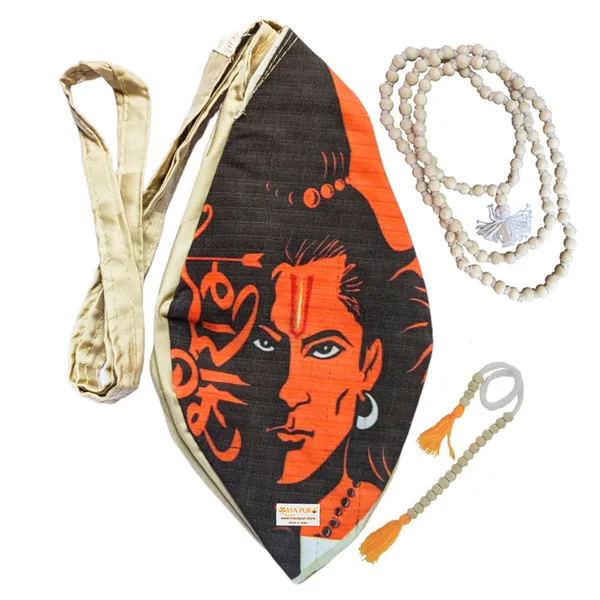 MAYAPURI_Shree_Ram_Printed_Pure_Cotton_Gomukhi_Japa_Mala_Bag_with_108+1_Beads_Japa_Mala,_Beads_Bag_Or_Chanting_Bag,_Zip_Pocket,_Sakshi_Mala_Counter,_Pack_Of_1