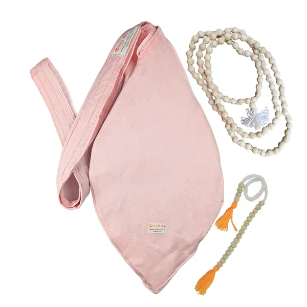 MAYAPURI_Pure_Cotton_Original_Gomukhi_Japa_Mala_Bag_with_108+1_Beads_Japa_Mala,_Chanting_Bag_or_Prayer_Beads_Bag_with_Zip_Pocket_and_Sakshi_Mala_Counter_(Pale_Pink)