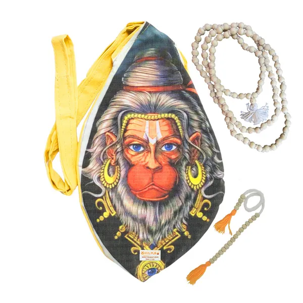 Yellow_Bajrangbali_Hanuman_Ji_Printed_Pure_Cotton_Gomukhi_Japa_Mala_Bag__with_108+1_Beads_Japa_Mala,_Beads_Or_Chanting_Bag_With_Zip_Pocket_And_Sakshi_Mala_Counter,_Pack_Of_1