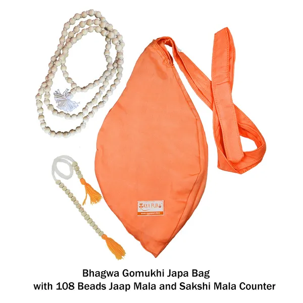 MAYAPURI_Bhagwa_Gomaukhi_Japa_Bag_with_108_Beads_Jaap_Mala_and__Sakshi_Mala_Counter/Cotton_Chanting_Bag_or_Beads_Bag