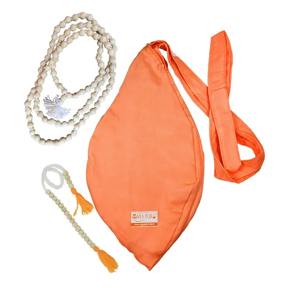 MAYAPURI_Bhagwa_Gomaukhi_Japa_Bag_with_108_Beads_Jaap_Mala_and__Sakshi_Mala_Counter/Cotton_Chanting_Bag_or_Beads_Bag