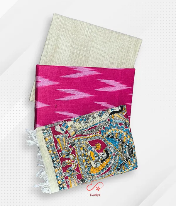 Evariya_Unstitched_Cotton_Salwar_Suit_Dress_Material_for_Women_with_Dupatta_|_2.5M_Top,_Bottom_&_Dupatta_|_Ikkat_Top_&_Madhubani_Dupatta