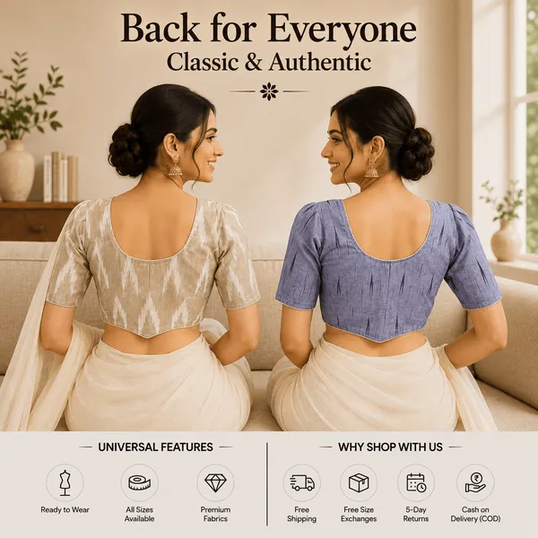 Pack_of_Two_Evariya_Ready_to_Wear_Stitched_Cotton_Ikkat_Saree_Blouse_for_Women