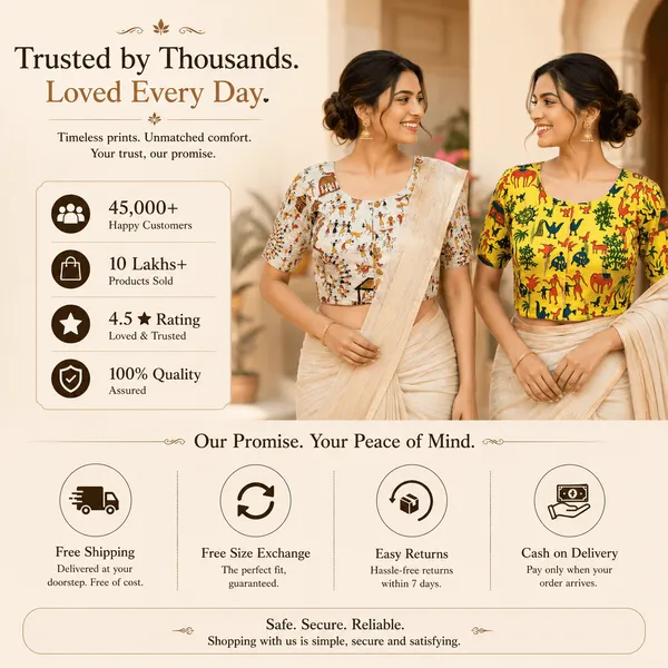Pack_of_Two_Evariya_Ready_to_Wear_Stitched_Cotton_Ikkat_Saree_Blouse_for_Women