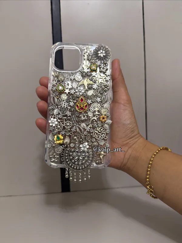 Oxidized_Silver_Charm_Studded_Phone_Case/Cover_(This_Design_Coustomise_For_All_Phone_Model)