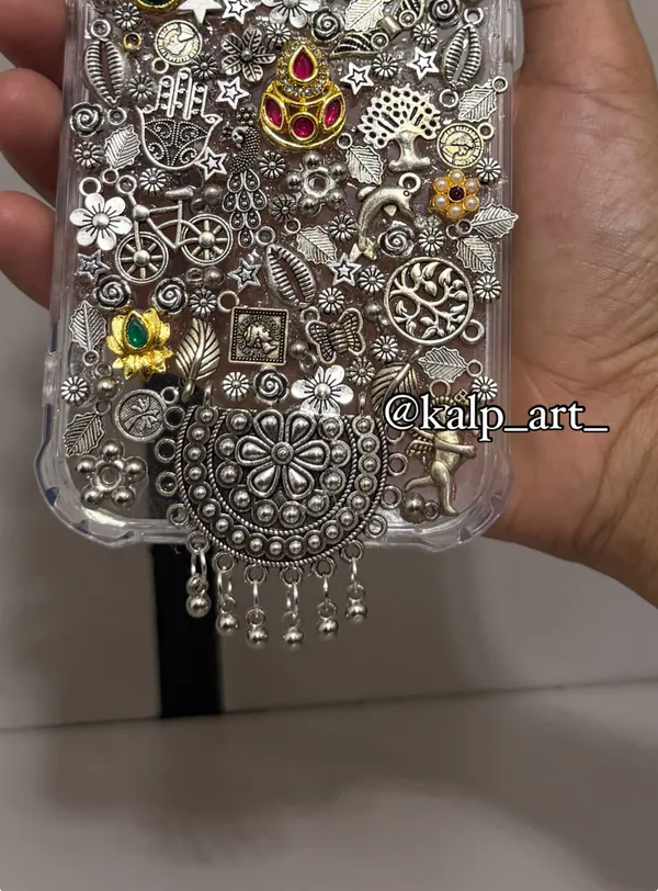 Oxidized_Silver_Charm_Studded_Phone_Case/Cover_(This_Design_Coustomise_For_All_Phone_Model)