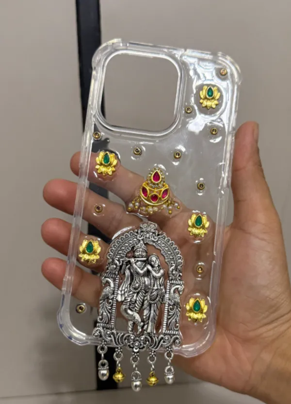 Treditional__Kundan_And_Oxodised_Phone_Case/Cover_(This_Design_Coustomise_For_All_Phone_Model)