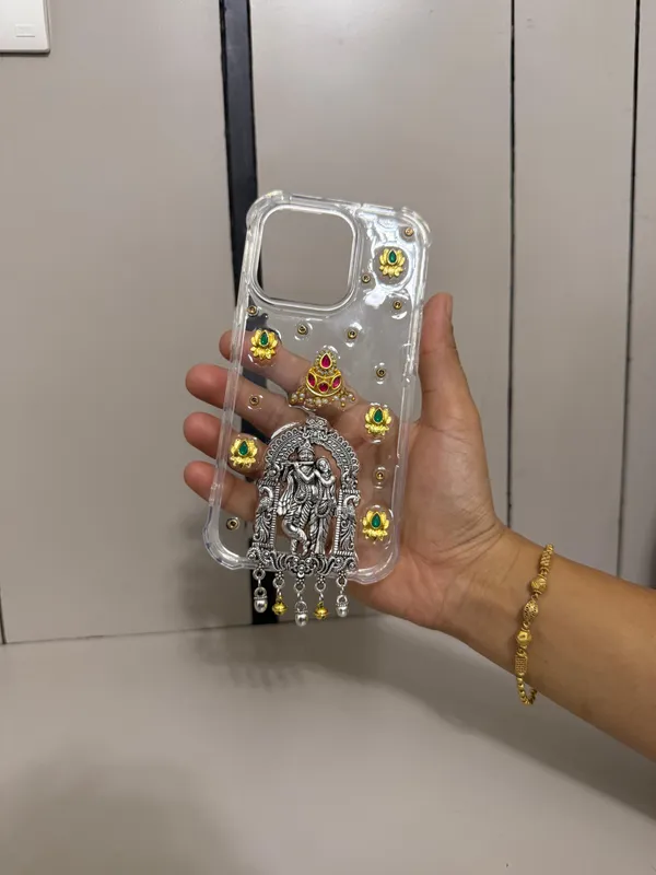 Treditional__Kundan_And_Oxodised_Phone_Case/Cover_(This_Design_Coustomise_For_All_Phone_Model)