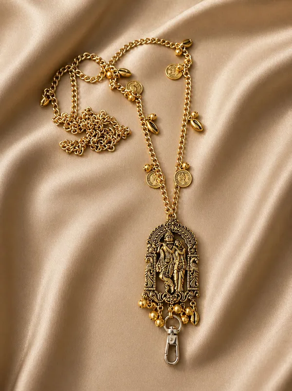 Vintage_Indian_Heritage_Crossbody_Phone_Strap_–_Statement_Antique_Gold_Radha_Krishna_Mobile_Chain
