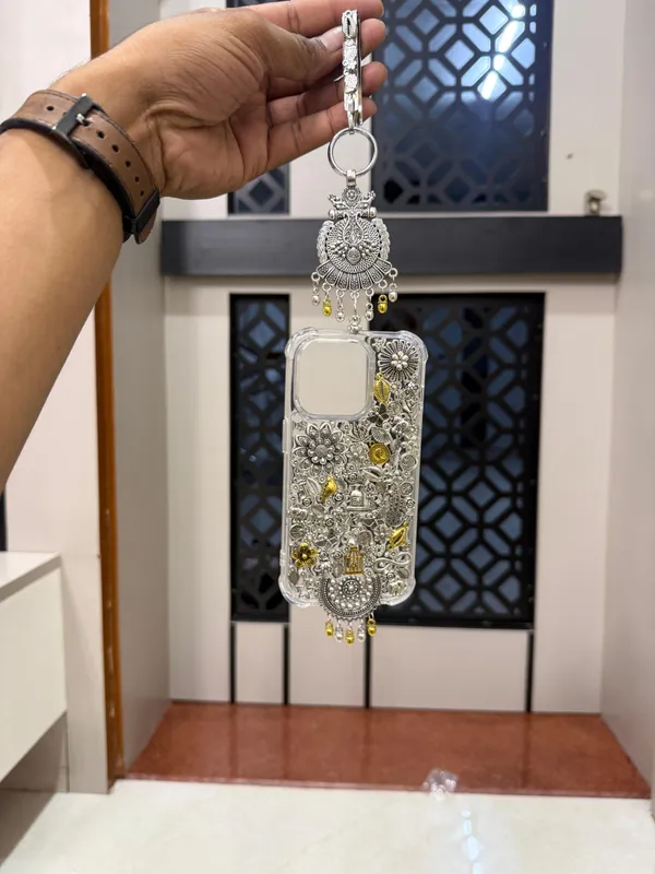 Oxidized_Silver_Charm_Studded_Phone_Case/Cover_With_Juda_(This_Design_Coustomise_For_All_Phone_Model)