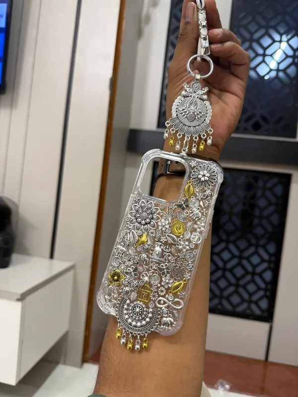 Oxidized_Silver_Charm_Studded_Phone_Case/Cover_With_Juda_(This_Design_Coustomise_For_All_Phone_Model)