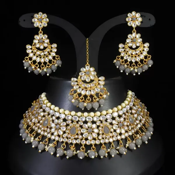Gold_Plated_Premium_Bridal_Choker_With_Sparkling_Grey_Stones_Necklace_Set_For_Women_(Grey)