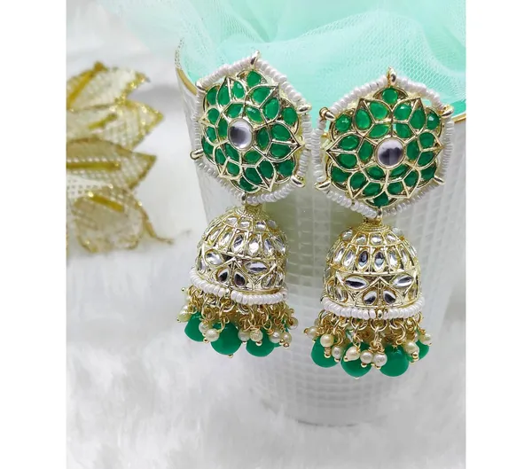 Green_American_Diamond_Alloy_Trendy_Earring_For_Women
