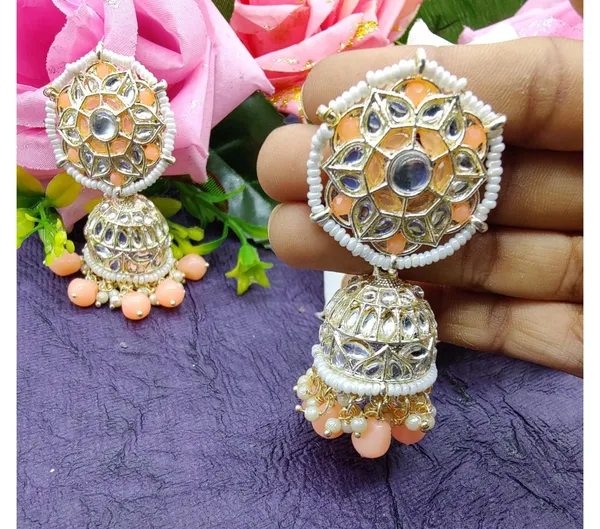 Orange_American_Diamond_Alloy_Trendy_Earring_For_Women