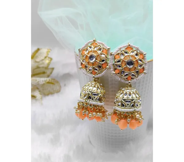 Orange_American_Diamond_Alloy_Trendy_Earring_For_Women